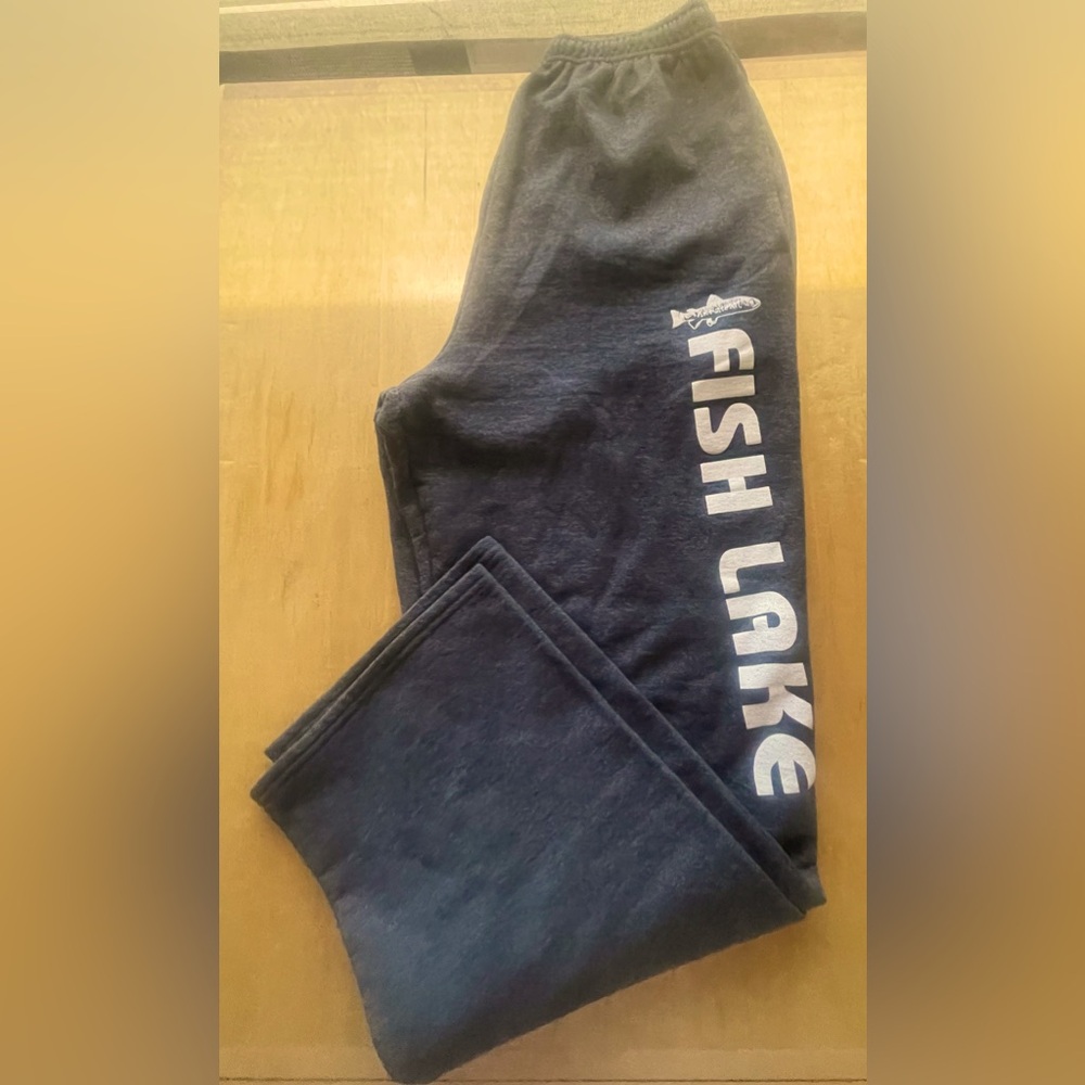 Men’s Charcoal Grey Drawstring Sweatpants,  Size Large